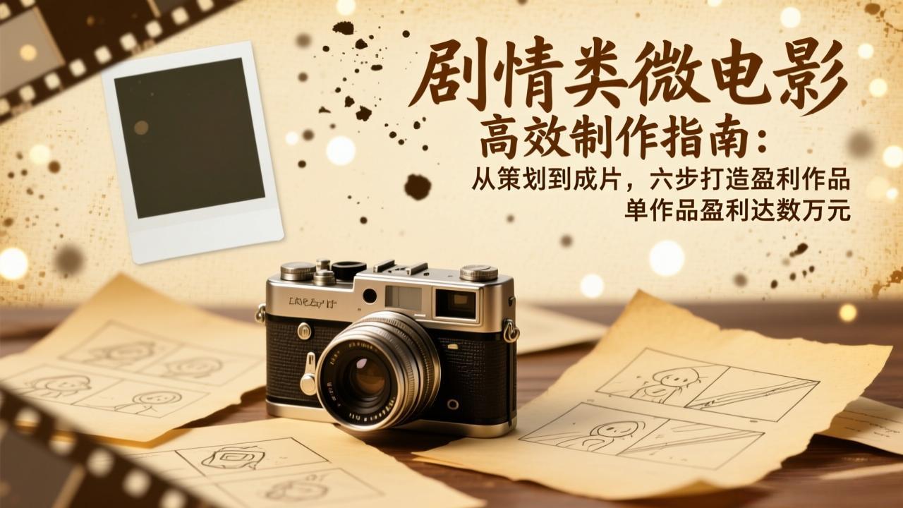剧情类微电影高效制作指南：从策划到成片，六步打造盈利作品，单作品盈利达数万元-资源社