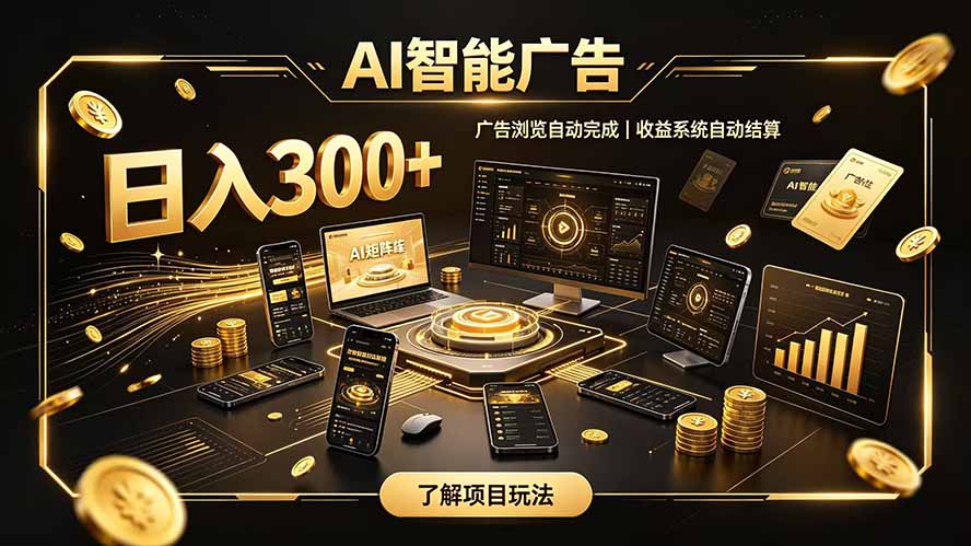 自研 AI 系统|轻资产起步|长期稳定收益|宝妈 上班族轻轻松松日入300+-资源社