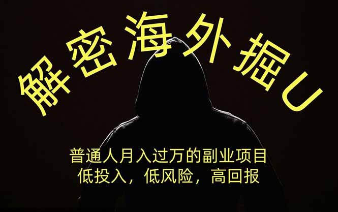 解密海外掘U,普通人月入过万的副业项目,低投入、低风险高回报,没有之一-资源社