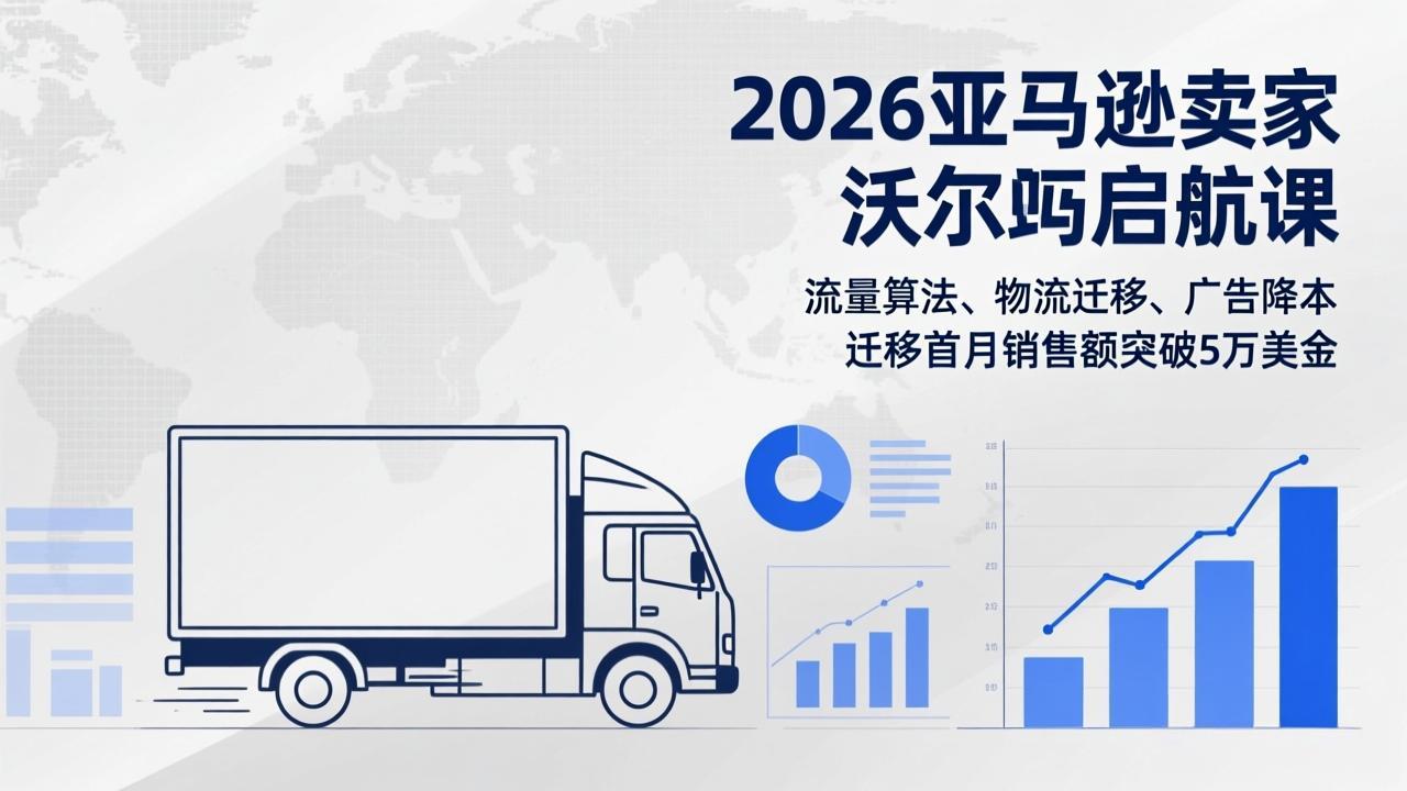 2026亚马逊卖家沃尔玛启航课，流量算法、物流迁移、广告降本，迁移首月销售额突破5万美金-资源社