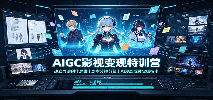 AIGC影视变现特训营：建立导演创作思维，剧本分镜剪辑，AI漫剧成片实操指南-资源社