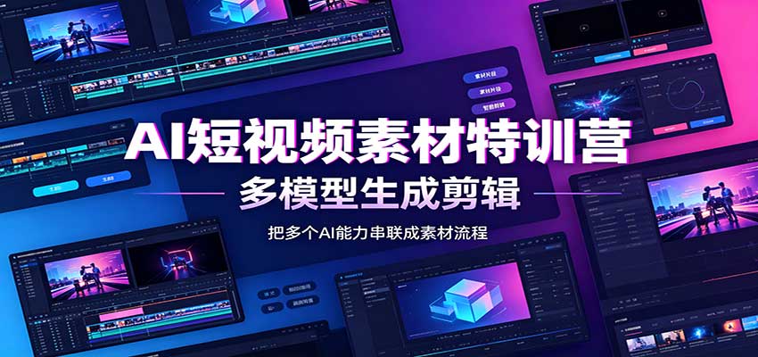 AI短视频素材特训营:Codex本地部署实操,多模型生成剪辑,爆量素材挖掘教学-资源社