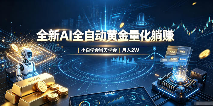全新AI全自动黄金量化躺賺：小白学会当天学会，月入2W！【揭秘】-资源社