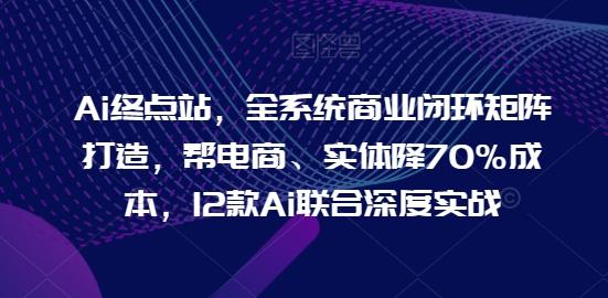 Ai终点站，全系统商业闭环矩阵打造，帮电商、实体降70%成本，12款Ai联合深度实战-资源社