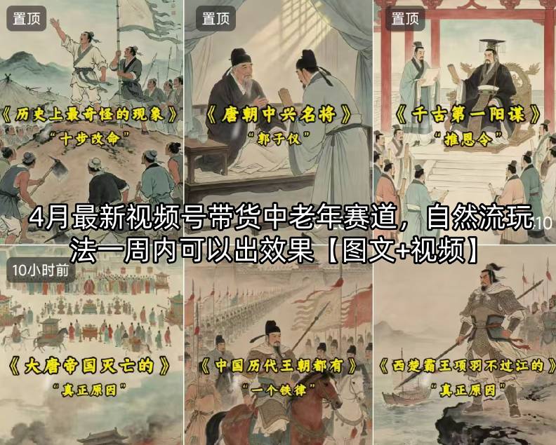 4月最新视频号带货中老年赛道，自然流玩法一周内可以出效果【图文+视频】-资源社