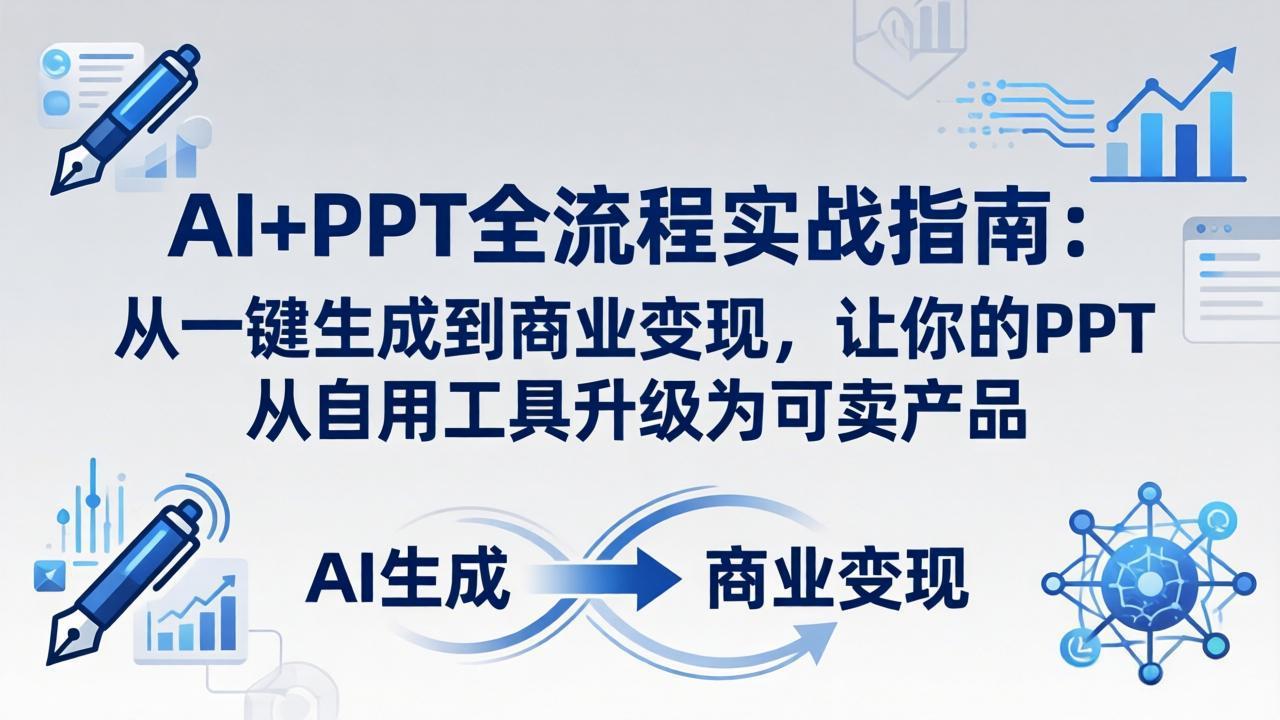 AI+PPT全流程实战指南-更新4月21：从一键生成到商业变现，让你的PPT从自用工具升级为可卖产品-资源社
