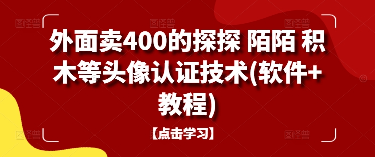 外面卖400的探探 陌陌 积木等头像认证技术(软件+教程)-资源社