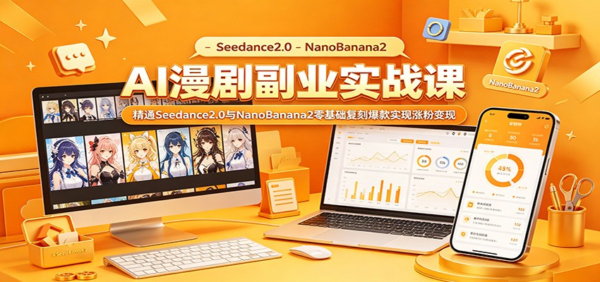 AI漫剧副业实战课：精通Seedance2.0与NanoBanana2零基础复刻爆款实现涨粉变现-资源社