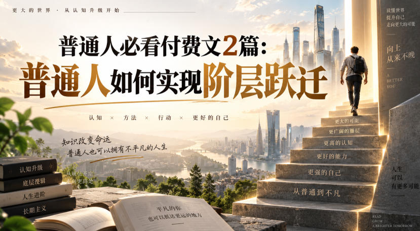 普通人必看付费文2篇：普通人如何实现阶层跃迁-资源社
