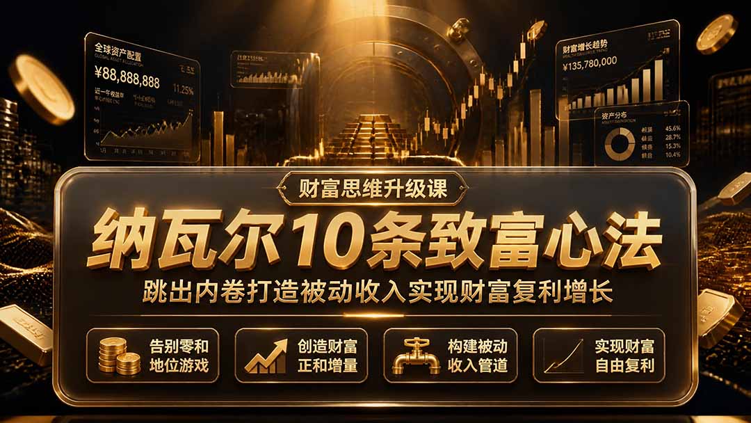 付费文章：纳瓦尔10条致富心法，跳出内卷打造被动收入实现财富复利增长-资源社