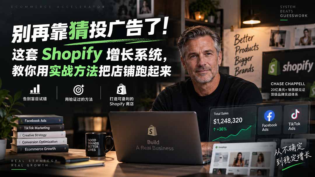 别再靠猜投广告了!这套 Shopify 增长系统,教你用实战方法把店铺跑起来【原创双语字幕】-资源社