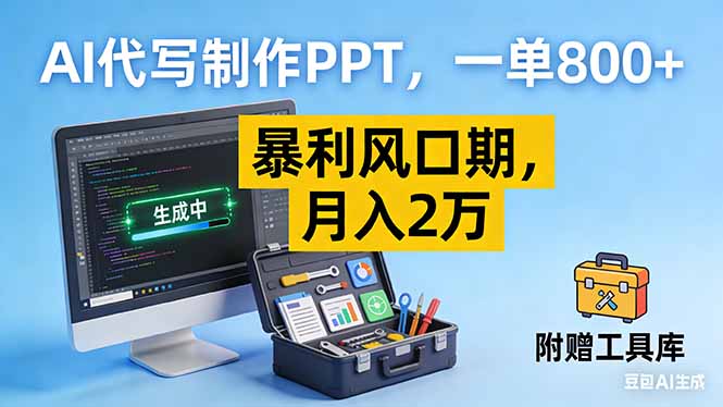 AI代写制作PPT，一单800+， 暴利风口期，月入2万【附工具】-资源社