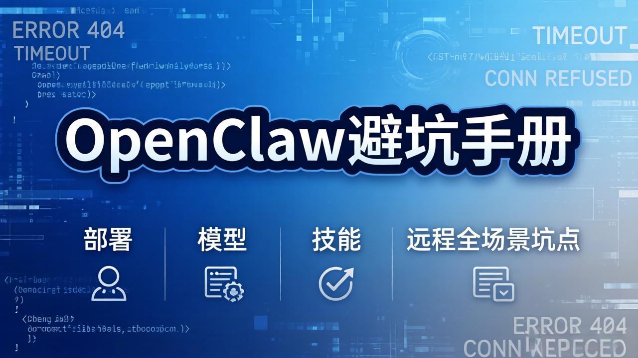 OpenClaw避坑手册：部署+模型+技能+远程全场景坑点，一次性给你说全，少走弯路-资源社