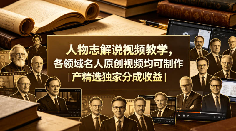 人物志解说视频教学，各领域名人原创视频均可制作丨精选独家分成收益(更新0430)-资源社