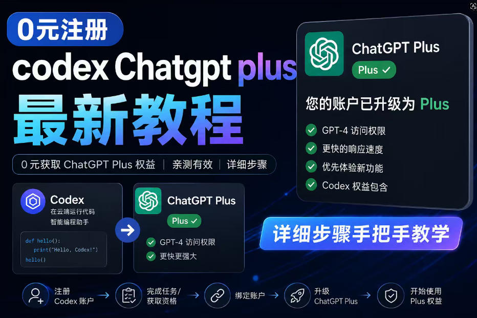 0元全自动注册codex gpt plus最新教程,0元获取GPT Plus权益,手把手详细教学-资源社