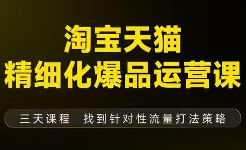 猫课子幽·淘宝天猫精细化爆品运营【音频+字幕+文档】(9月12-14杭州线下课)-资源社