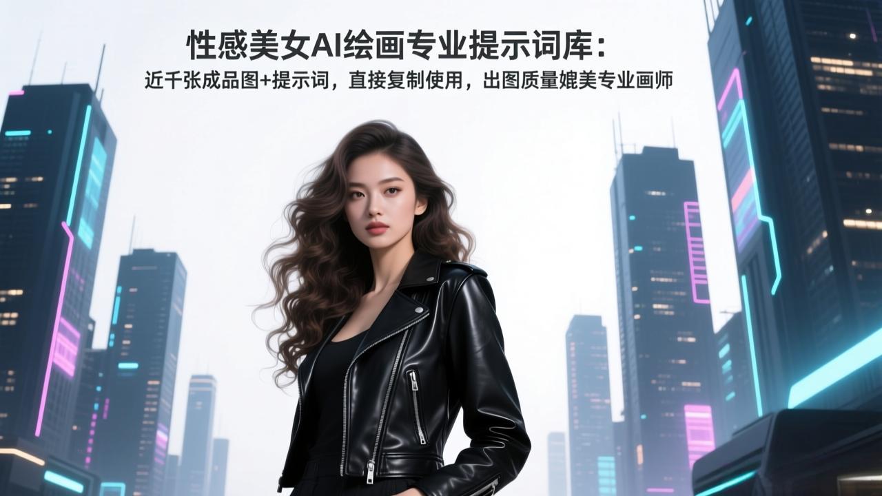 性感美女AI绘画专业提示词库：近千张成品图+提示词，直接复制使用，出图质量媲美专业画师-资源社