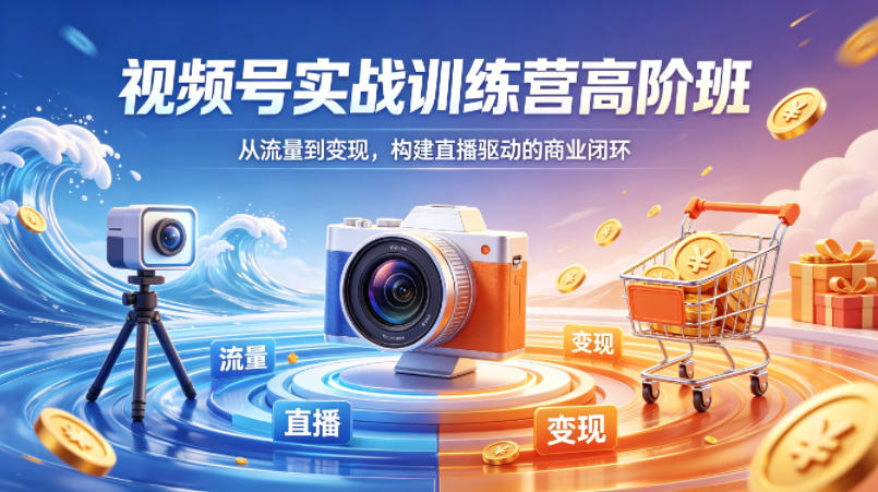 视频号实战训练营高阶班，从流量到变现，构建直播驱动的商业闭环(26年4月)-资源社