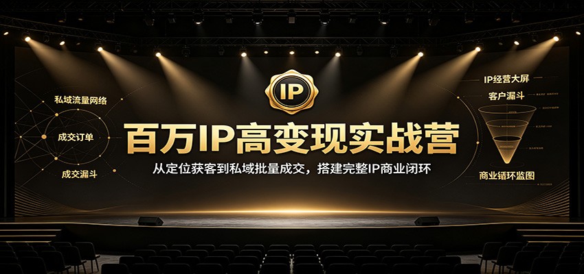 百万IP高变现实战营：从定位获客到私域批量成交，搭建完整IP商业闭环-资源社