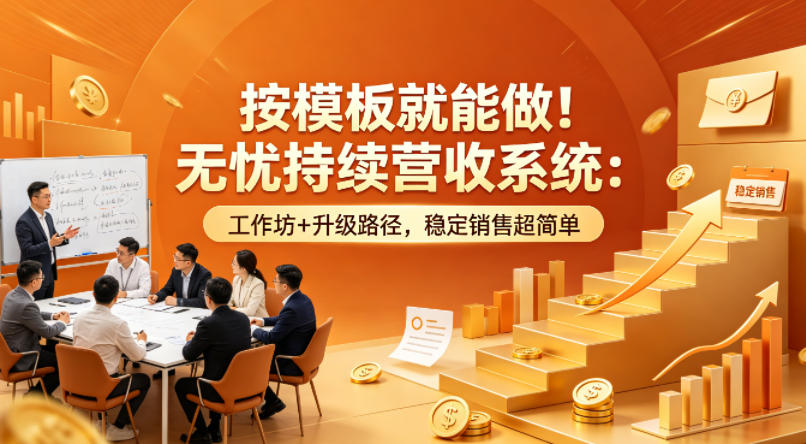 按模板就能做！无忧持续营收系统：工作坊+升级路径，稳定销售超简单【原创双语字幕】-资源社