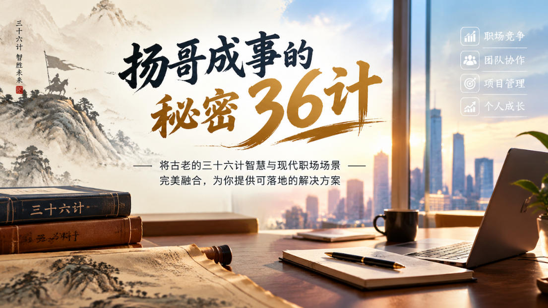 扬哥成事的秘密36计,将古老的三十六计智慧与现代职场场景完美融合,为你提供可落地的解决方案-资源社