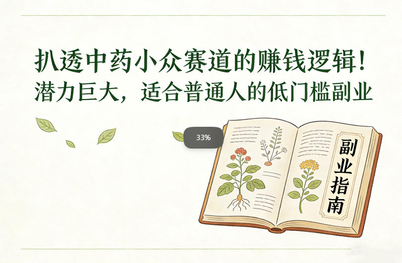 扒透中药小众赛道的賺米逻辑，潜力巨大，适合普通人的低门槛副业-资源社