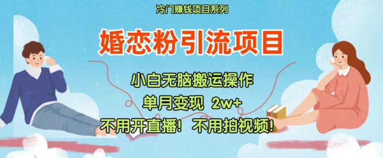 小红书婚恋粉引流，不用开直播，不用拍视频，不用做交付【揭秘】-资源社