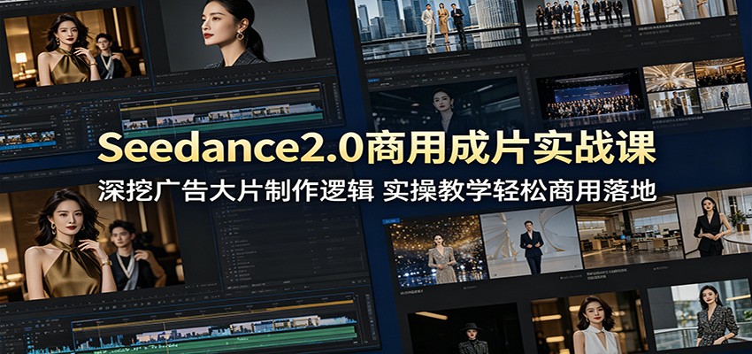 Seedance2.0商用成片实战课：深挖广告大片制作逻辑，实操教学轻松商用落地-资源社