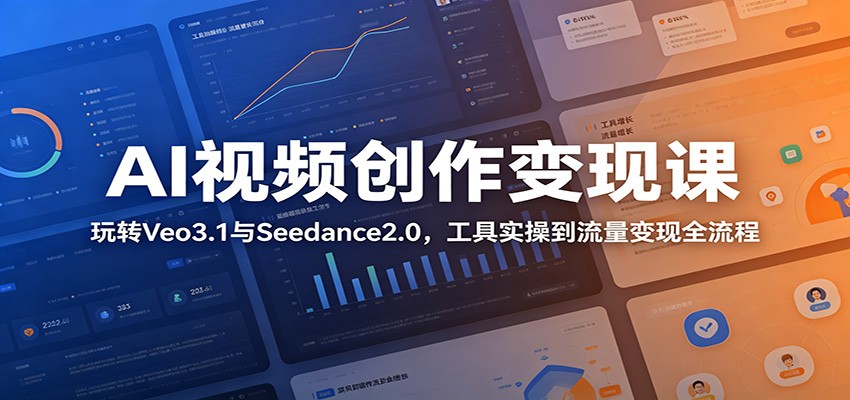 AI视频创作变现课:玩转Veo3.1与Seedance2.0,工具实操到流量变现全流程-资源社