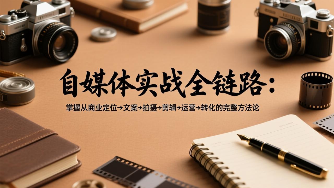 自媒体实战全链路:掌握从商业定位→文案→拍摄→剪辑→运营→转化的完整方法论-资源社