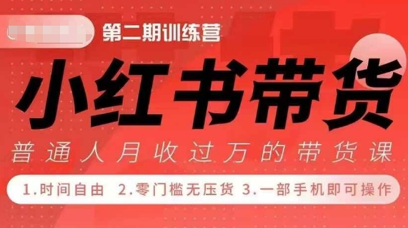 小Red书带货42天训练营 2.0版，宝妈+自由职+上班族+大学生，提高副业收入的大红利项目-资源社