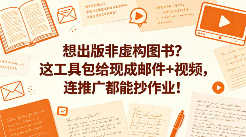 想出版非虚构图书？这工具包给现成邮件+视频，连推广都能抄作业！【原创双语字幕】-资源社