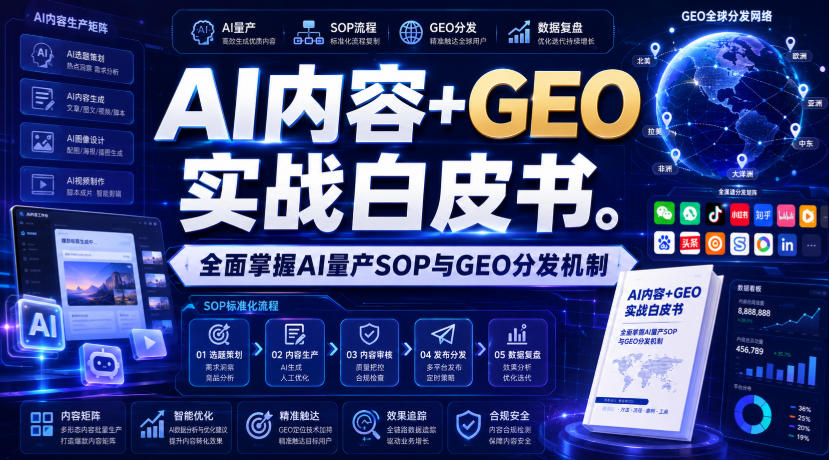 AI内容+GEO实战白皮书，全面掌握AI量产SOP与GEO分发机制【文档】-资源社