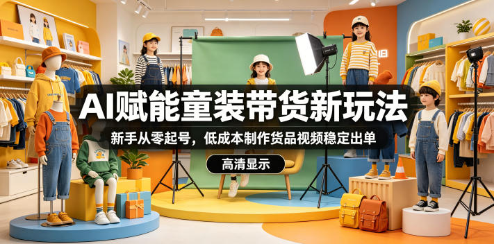 AI赋能童装带货新玩法,新手从零起号,低成本制作货品视频稳定出单-资源社