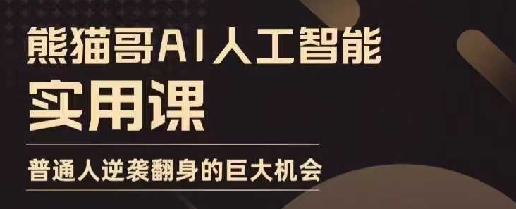 AI人工智能实用课，实在实用实战，普通人逆袭翻身的巨大机会-资源社