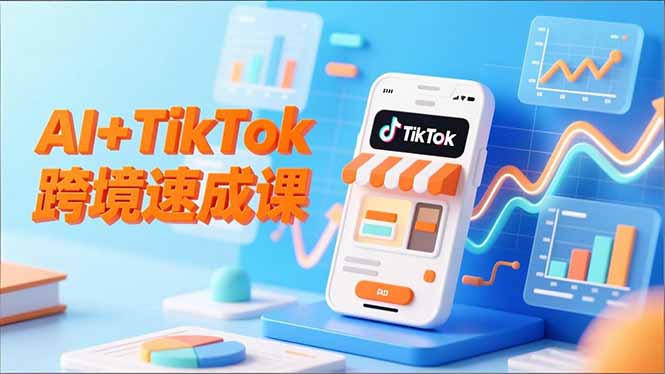 AI+TikTok跨境速成课，智能翻译、店铺定位、流程拆解，7天高效上线运营-资源社