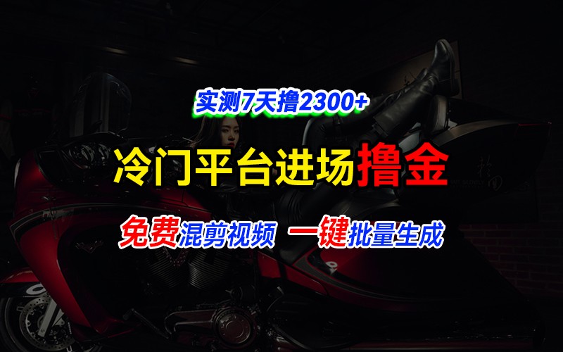 全新冷门平台vivo视频，快速免费进场搞米，通过混剪视频一键批量生成，实测7天撸2300+-资源社