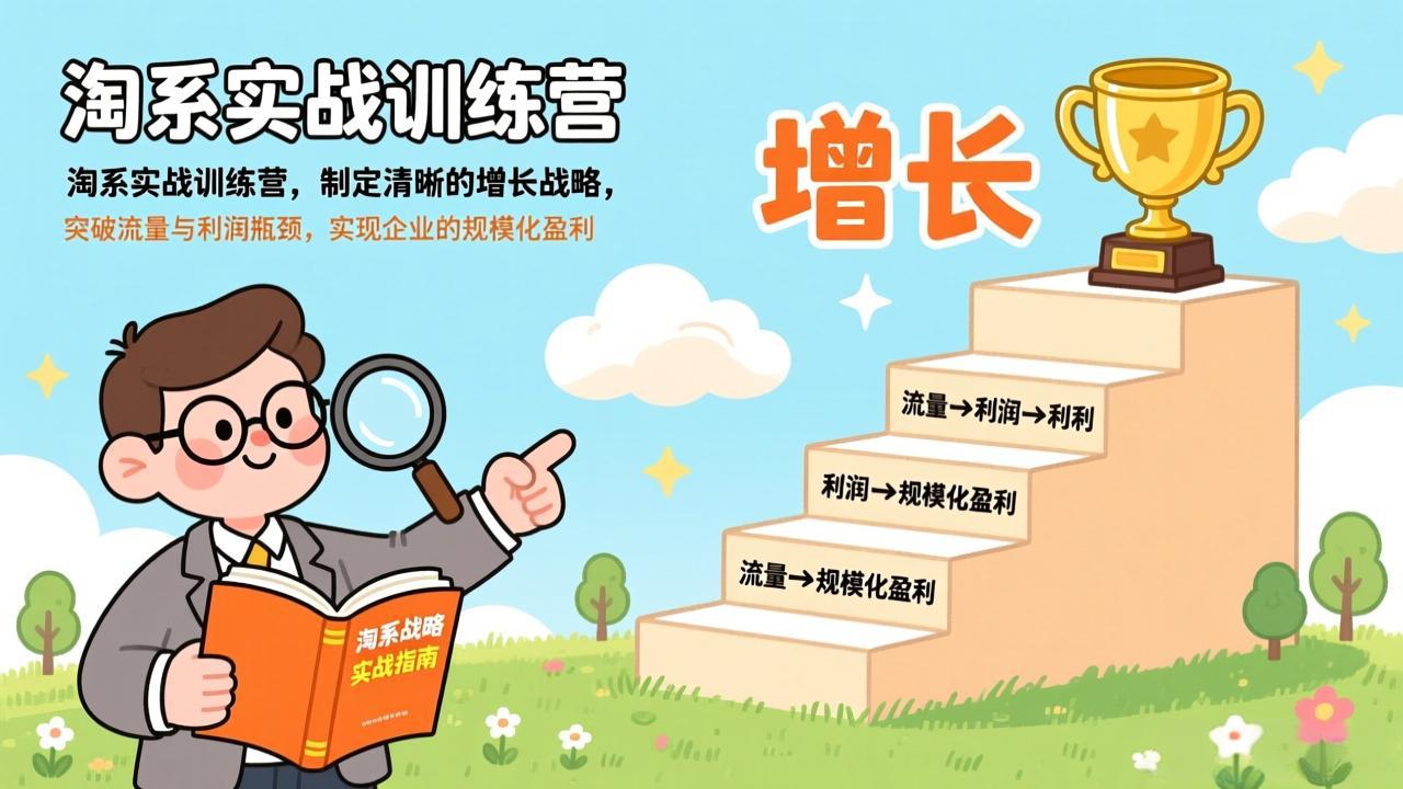 淘系实战训练营，制定清晰的增长战略，突破流量与利润瓶颈，实现企业的规模化盈利-资源社