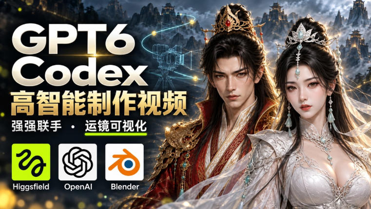 GPT-6 Astra×Codex高智能制作视频！联手Higgsfield，运镜可视化实战-资源社