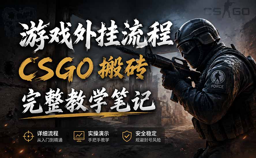 游戏挂机全流程笔记分享,CSGO游戏搬砖,小白看了当天学会见收益-资源社