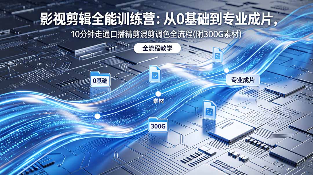 2026影视剪辑全能实战课|0基础到专业成片,全流程教学,高清带300G素材-资源社