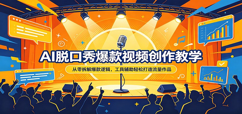 AI脱口秀爆款视频创作教学：从零拆解爆款逻辑，工具辅助轻松打造流量作品-资源社