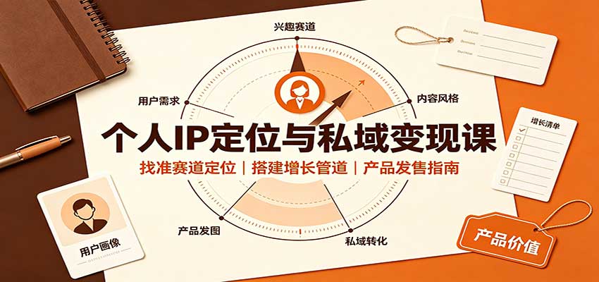 个人IP定位与私域变现课：找准赛道定位，搭建增长管道，产品发售指南-资源社