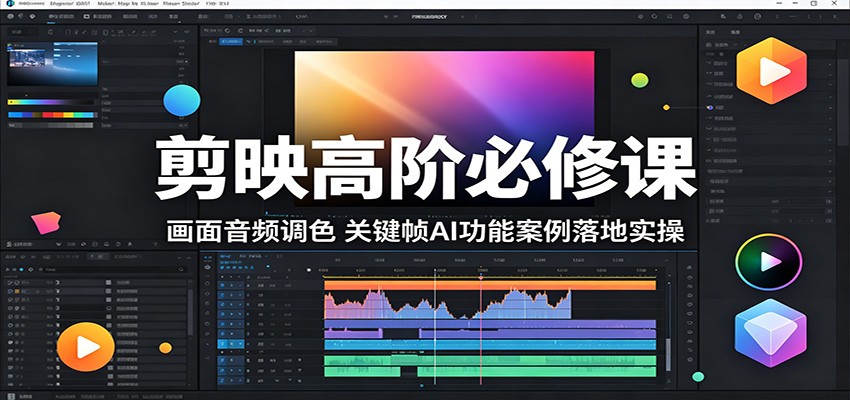 剪映高阶必修课：画面音频调色，关键帧AI功能案例落地实操-资源社