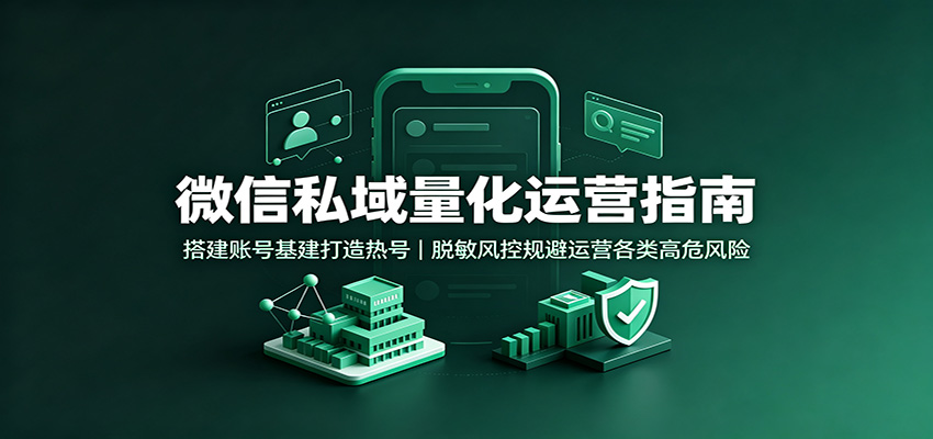 微信私域量化运营指南：搭建账号基建打造热号，脱敏风控规避运营各类高危风险-资源社