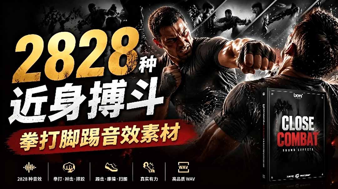 宝藏级别音效！2828种近身搏斗拳打脚踢音效素材，全部中文分类，免解压使用  Close Combat-资源社