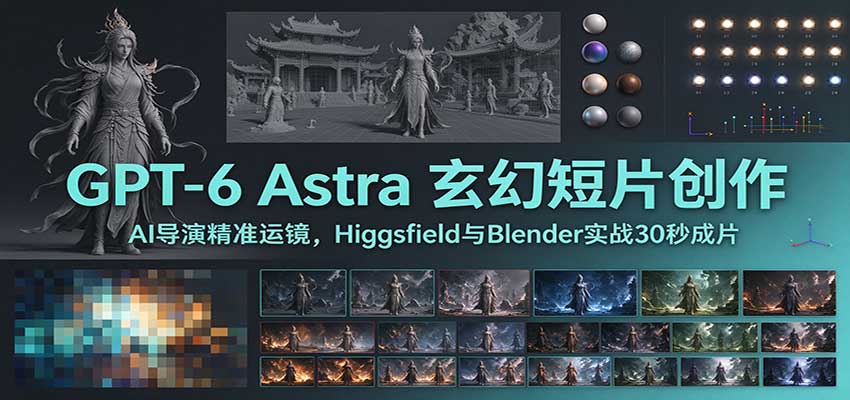 GPT-6 Astra 玄幻短片创作:AI导演精准运镜,Higgsfield与Blender实战30秒成片-资源社