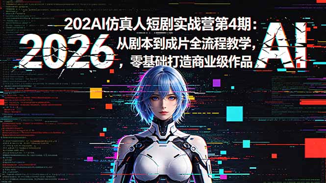 2026AI仿真人短剧实战营第4期：从剧本到成片全流程教学，零基础打造商业级作品-资源社