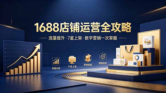 1688店铺没流量?产品上架不到7星?数字营销不会投?全套运营技能一次学(更新6月-资源社