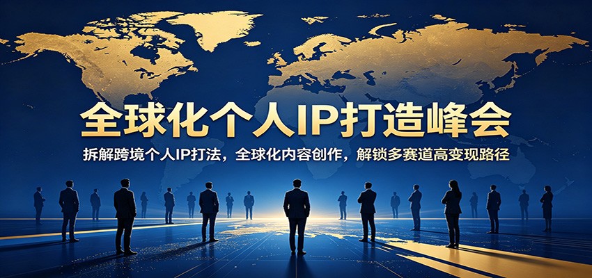 全球化个人IP打造峰会：拆解跨境个人IP打法，全球化内容创作，解锁多赛道高变现路径-资源社